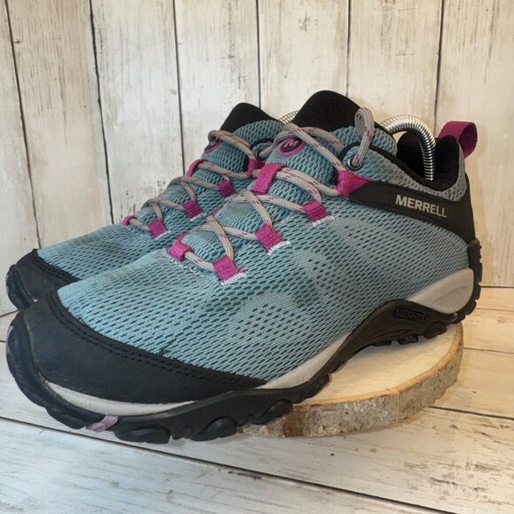 Merrell Shoes Womens 9 Yokota 2 E-Mesh Hiking Sneakers Teal Lace Up J52882 - Picture 3 of 10